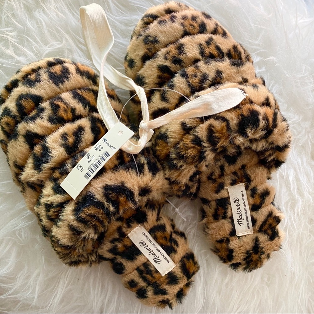 NEW Madewell quilted scuff slippers cheetah print